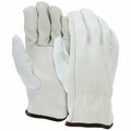 Mcr Safety Gloves, Table Grade Cow Grain Driver Keyst Thb, XXXL, 12PK 32113XXXL